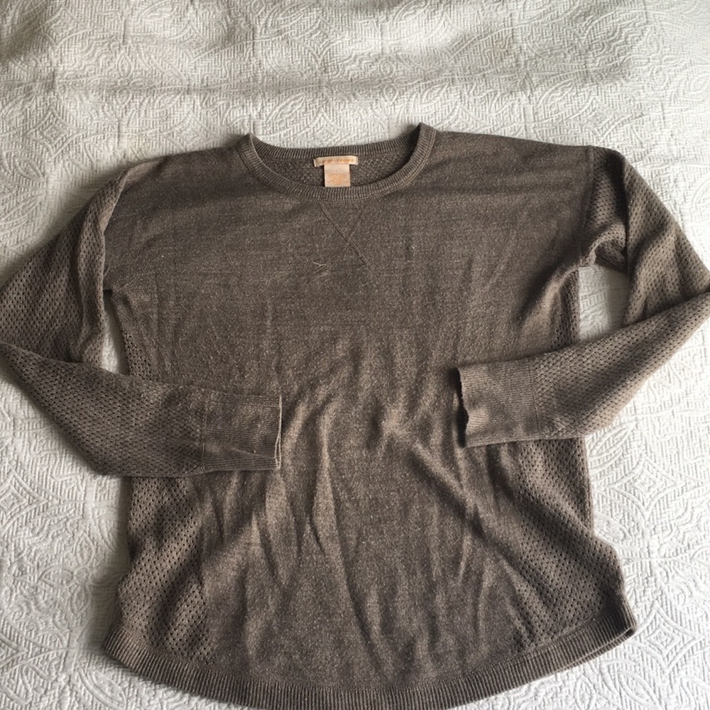 Loose Crew Neck Sweater with Back Web